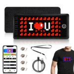 Mini LED ??aretler ?arj Edilebilir Kablosuz Bluetooth LED Mesaj ??areti, Mesaj Etiketi LED Rozeti Kartvizit i?in Ak?ll? Uygulama Kontrolü Programlanabilir ?zel LED Matris Paneli